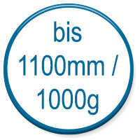 bis 1100mm/1000g